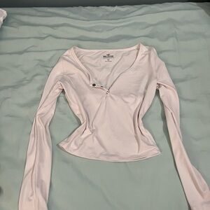 Hollister Women's Cream Long Sleeve Blouse